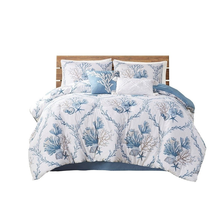 Gracie Mills Irvin Coastal 6-Piece Oversized Cotton Comforter Set with Throw Pillows - GRACE-15364 Image 5