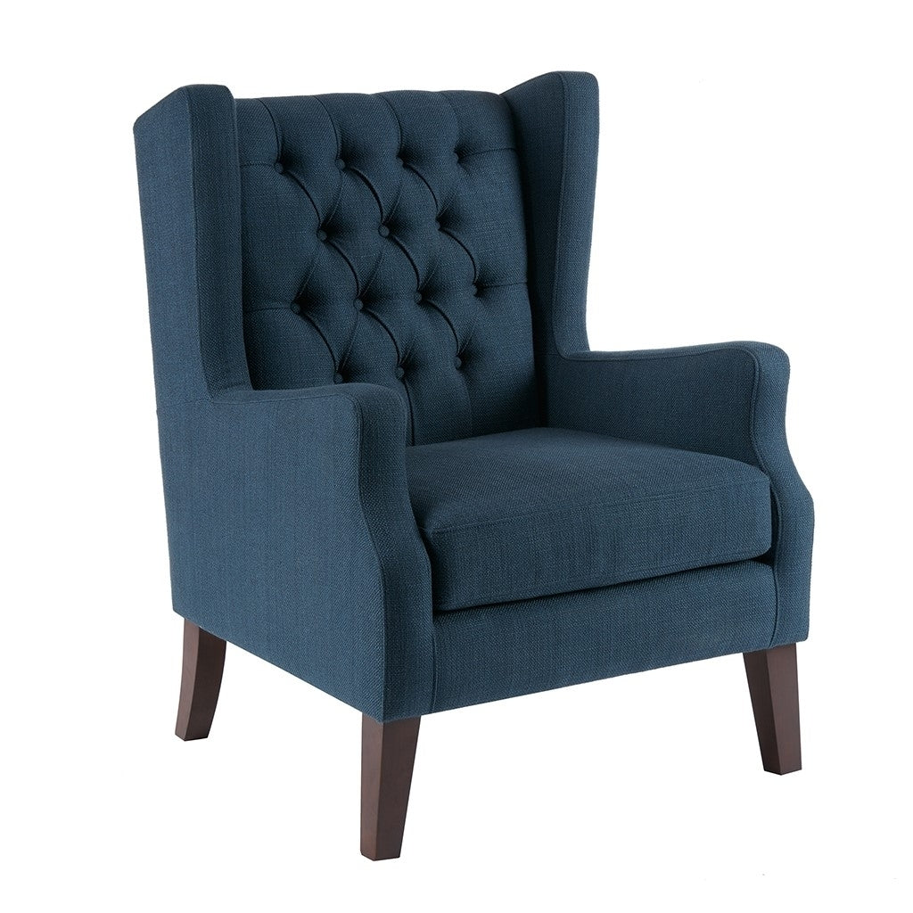 Gracie Mills Harrington Button Tufted Linen Wing Chair - GRACE-3401 Image 1