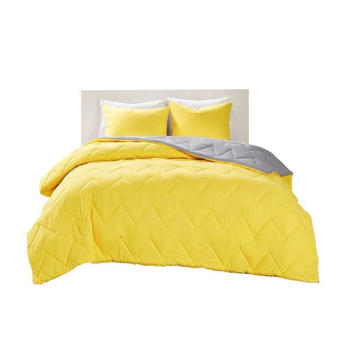 Gracie Mills Damien Reversible Comforter Set with Chevron Quilting - GRACE-4880 Image 1