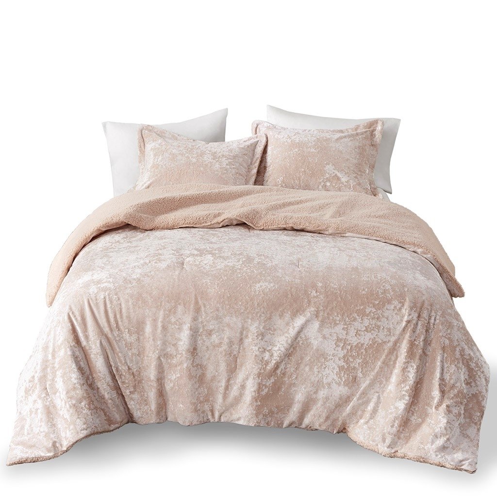 Gracie Mills Crushed Velvet Reversible Comforter Set Luxe Twin GRACE-15542 Image 1