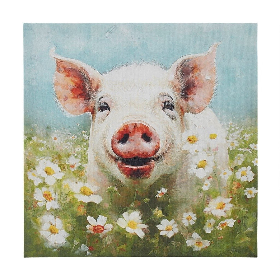 Gracie Mills Kemp Whimsical Pig Canvas Wall Art GRACE-15557 16x20 Inch Print Image 1