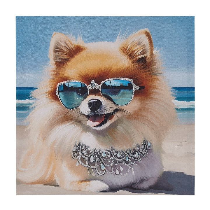 Gracie Mills Dog Canvas Wall Art Surfing Corgi 16x16 Inch GRACE-15558 Image 6