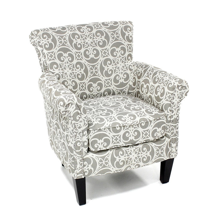 Gracie Mills Fredric Fretwork Tight Back Club Chair - GRACE-191 Image 1