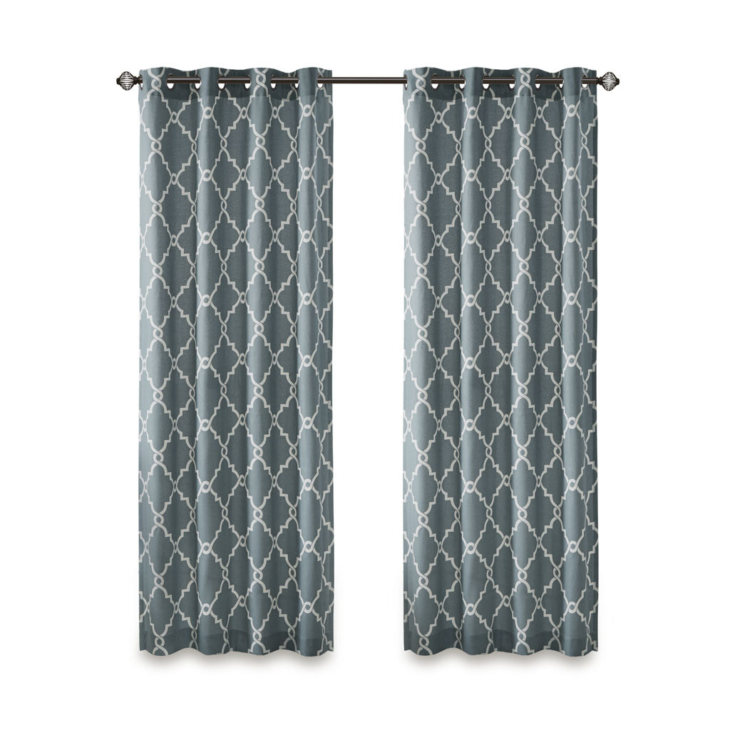 Gracie Mills Ondine Scroll Geometric Fretwork Grommet Window Curtain Panel - GRACE-160 Image 6