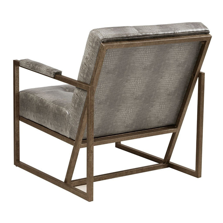 Gracie Mills Orville Lounge Chair Grey Snakeskin Accent Chair GRACE-229 Image 3