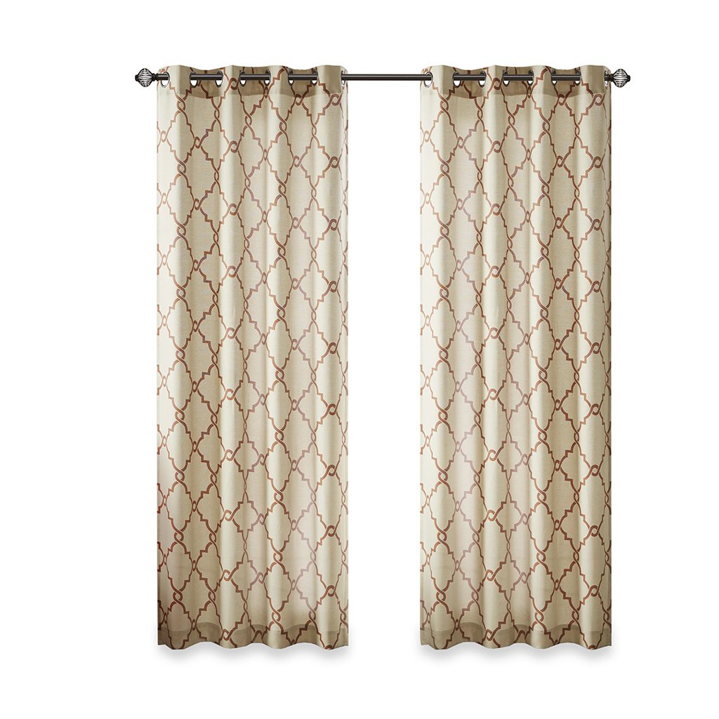 Gracie Mills Ondine Scroll Geometric Fretwork Grommet Window Curtain Panel - GRACE-160 Image 8