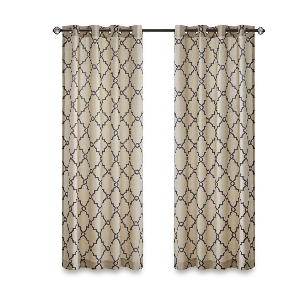 Gracie Mills Ondine Scroll Geometric Fretwork Grommet Window Curtain Panel - GRACE-160 Image 11