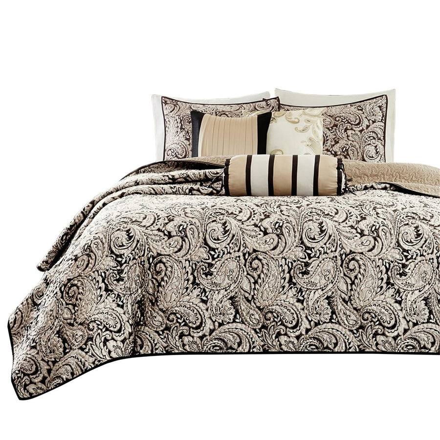 Gracie Mills Thornton 6-Piece Jacquard Quilt Set with Cozy Throw Pillows - GRACE-3136 Image 1