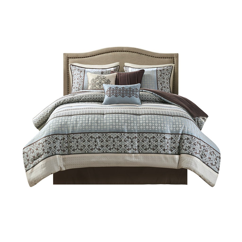 Gracie Mills Irmgard 7-Piece Geometric and Damask Comforter Set - GRACE-3268 Image 1