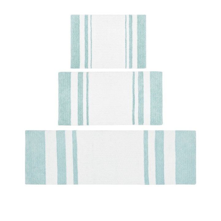 Gracie Mills Cecelia Cotton Reversible Bath Rug Casual Stripes GRACE-3362 20x30 Image 1