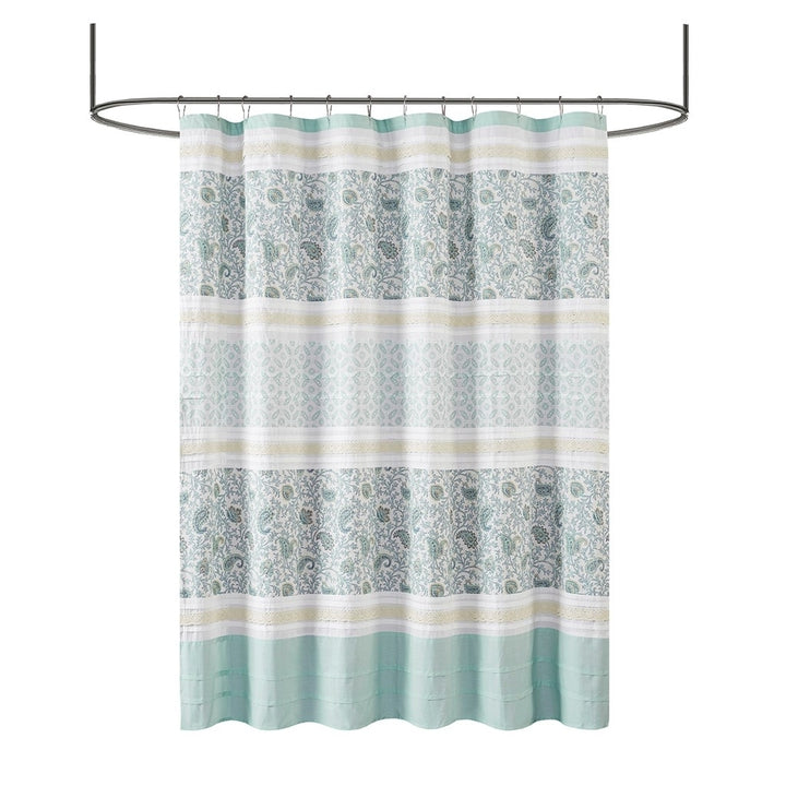 Gracie Mills Singleton Lace Trimmed Paisley Cotton Shower Curtain - GRACE-3462 Image 3