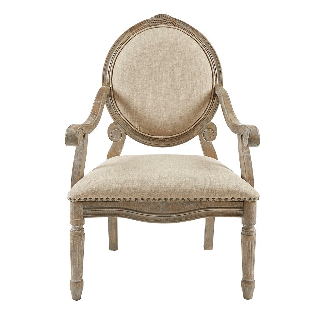 Gracie Mills Mueller Modern Exposed Hand-Carved Birch Hardwood Armchair - GRACE-3524 Image 1