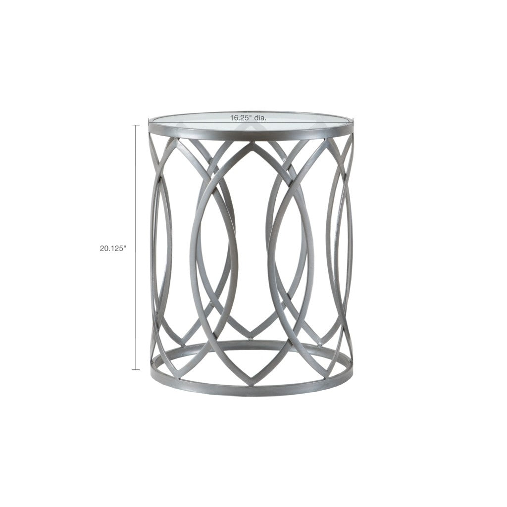 Gracie Mills Chavez Geometric Glass Top with Metal Eyelet Accent Table - GRACE-3600 Image 2