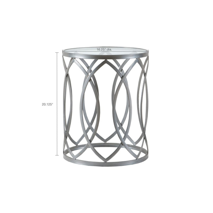 Gracie Mills Chavez Geometric Glass Top with Metal Eyelet Accent Table - GRACE-3600 Image 2