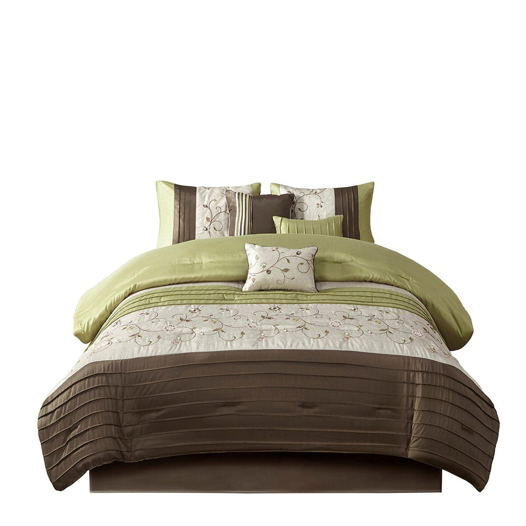 Gracie Mills Rogelio 7-Piece Comforter Set Embroidered Polyester Dupioni GRACE-3280 Image 5