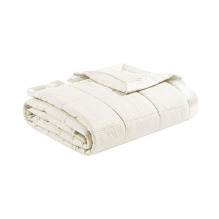 Gracie Mills Lucile Textured Oversized Down Alternative Blanket with Satin Trim - GRACE-3673 Image 2