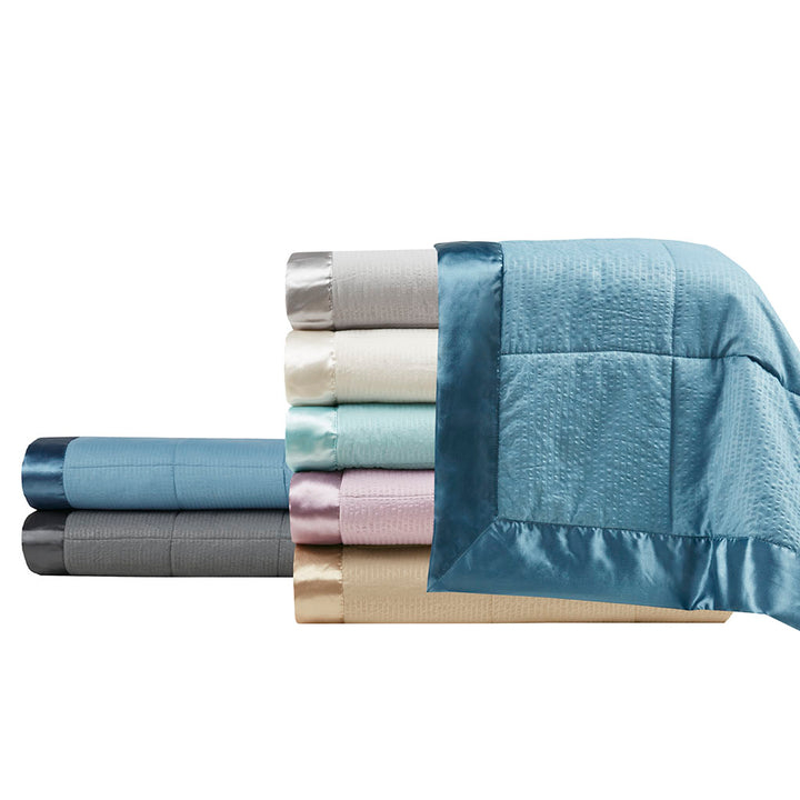 Gracie Mills Lucile Textured Oversized Down Alternative Blanket with Satin Trim - GRACE-3673 Image 3