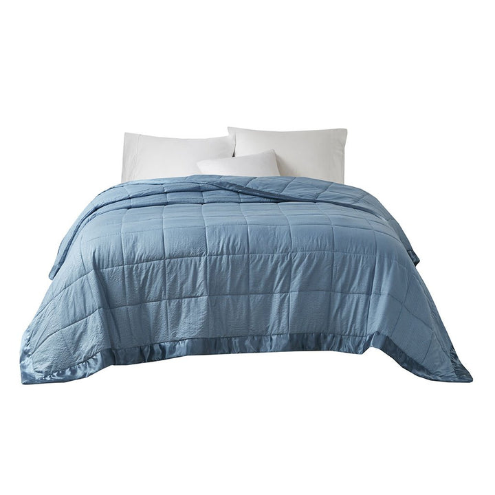 Gracie Mills Lucile Textured Oversized Down Alternative Blanket with Satin Trim - GRACE-3673 Image 1