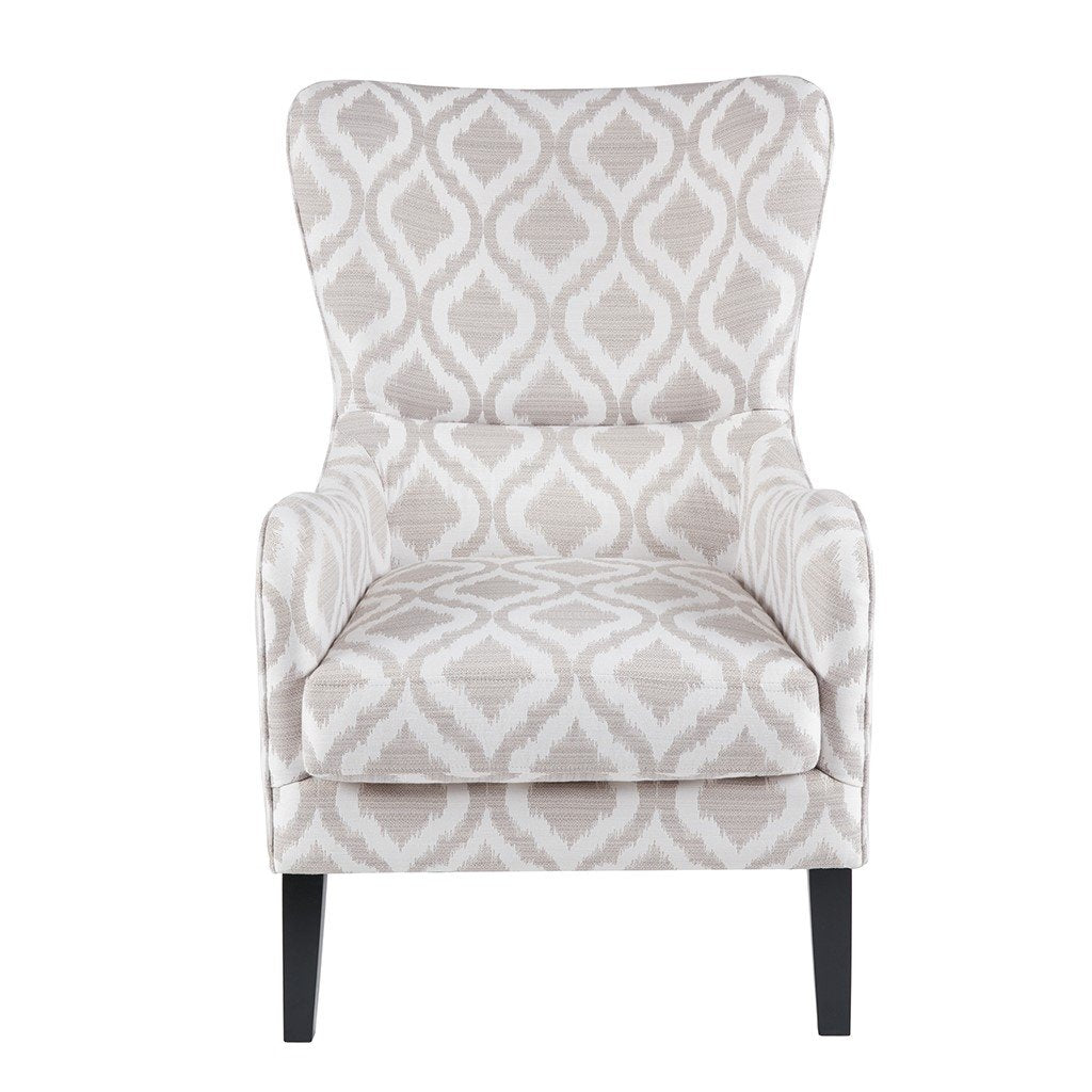 Gracie Mills Zachery Transitional Swoop Wing Chair with Round Arm and Piped Edges - GRACE-3914 Image 1