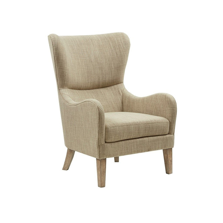 Gracie Mills Zachery Transitional Swoop Wing Chair with Round Arm and Piped Edges - GRACE-3914 Image 1