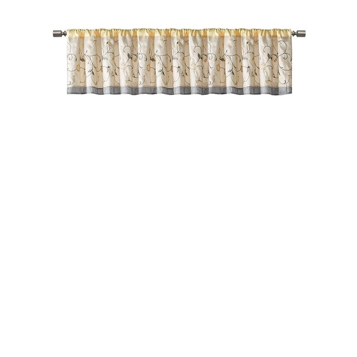 Gracie Mills Rogelio Floral Embroidered Window Valance - GRACE-4021 Image 1