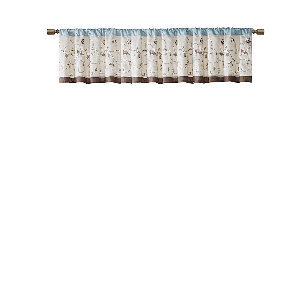 Gracie Mills Rogelio Floral Embroidered Window Valance - GRACE-4021 Image 1