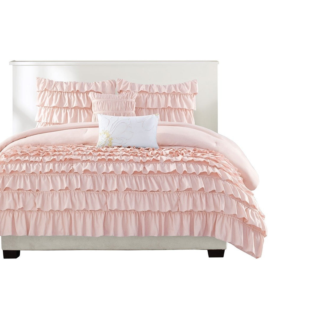 Gracie Mills Ismerie 4-Piece Solid Ruffles Comforter Set - GRACE-4930 Image 2