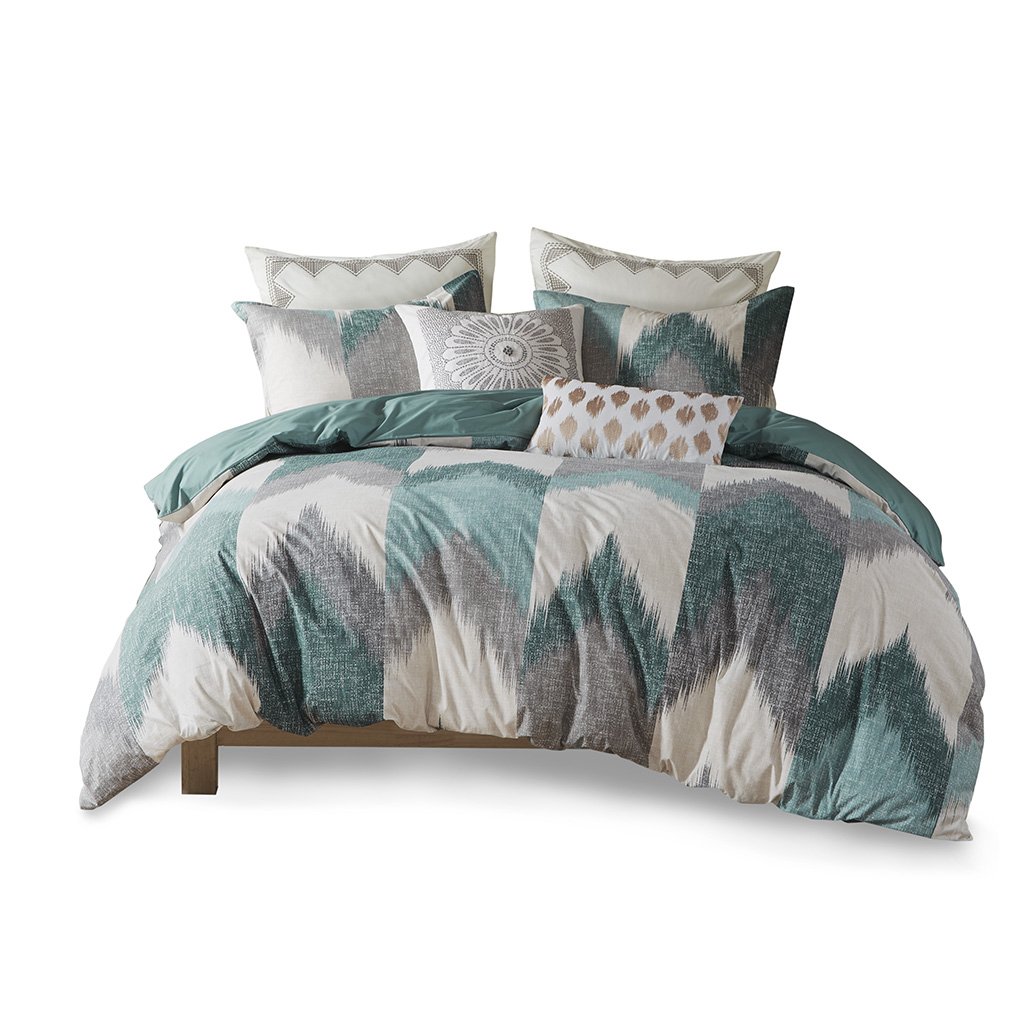 Gracie Mills Heise 3-Piece Modern Ikat Chevron Duvet Cover Set - GRACE-5160 Image 1