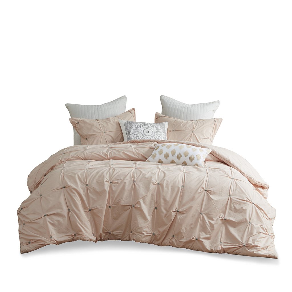 Gracie Mills Velez 3-Piece Modern Cotton Duvet Cover Set GRACE-5163 Embroidered Image 1