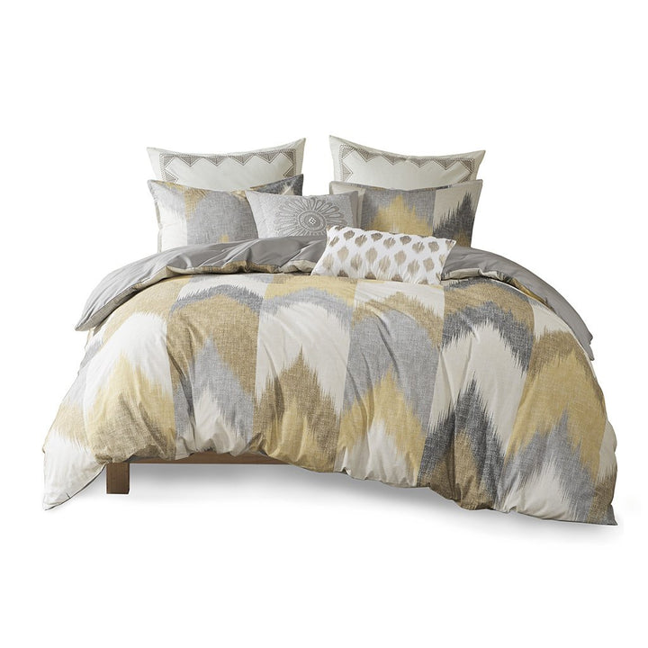 Gracie Mills Heise 3-Piece Modern Ikat Chevron Duvet Cover Set - GRACE-5160 Image 1