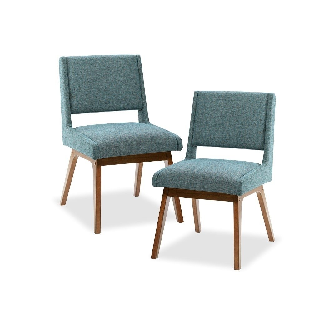 Gracie Mills Carlene Chic Upholstered Dining Chairs (Set of 2) - Pecan Finish - GRACE-5277 Image 4