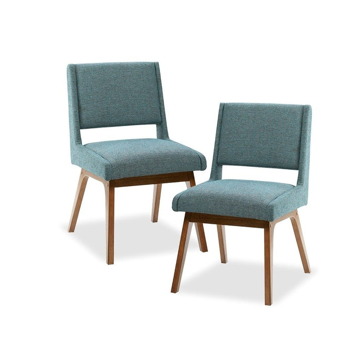 Gracie Mills Carlene Chic Upholstered Dining Chairs (Set of 2) - Pecan Finish - GRACE-5277 Image 1