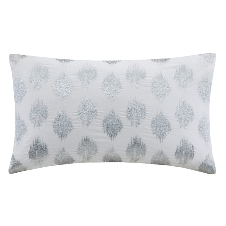 Gracie Mills Hobbs Ikat Dot Embroidered Metallic Oblong Pillow - GRACE-5327 Image 1