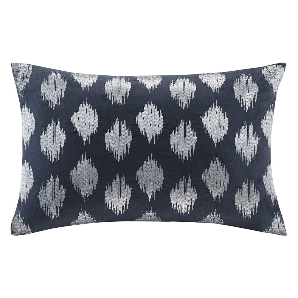 Gracie Mills Hobbs Ikat Dot Embroidered Metallic Oblong Pillow - GRACE-5327 Image 2