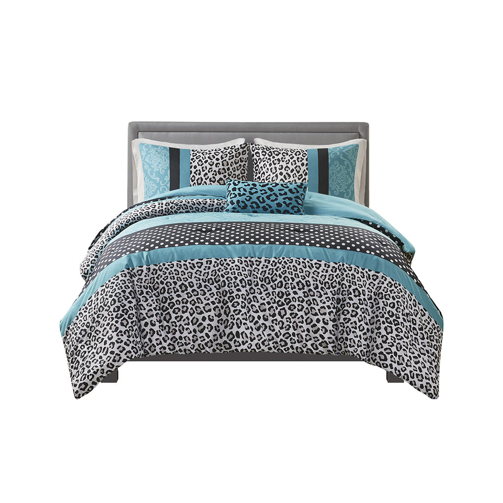 Gracie Mills Butler 4-Piece Chic Leopard and Polka Dot Comforter Set - GRACE-6057 Image 1