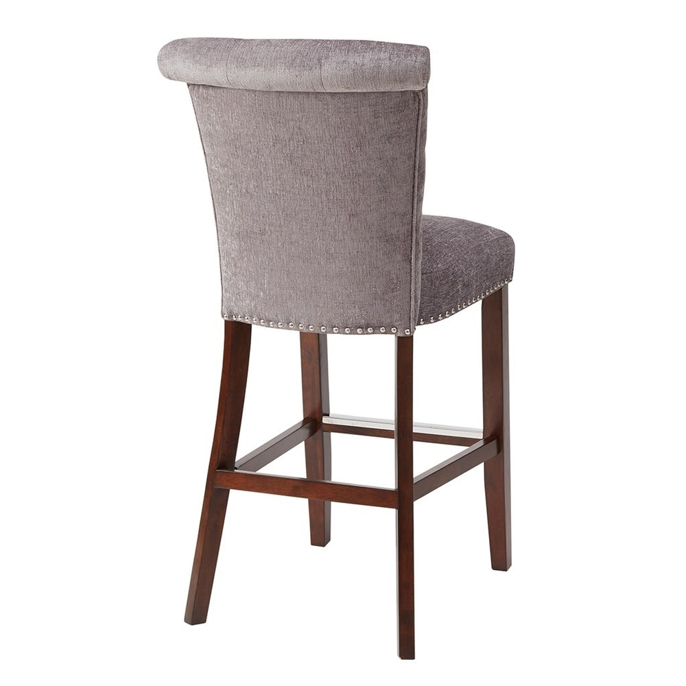 Gracie Mills Rafael 30-Inch Roll Back Button Tufted Bar Stool - GRACE-6929 Image 2