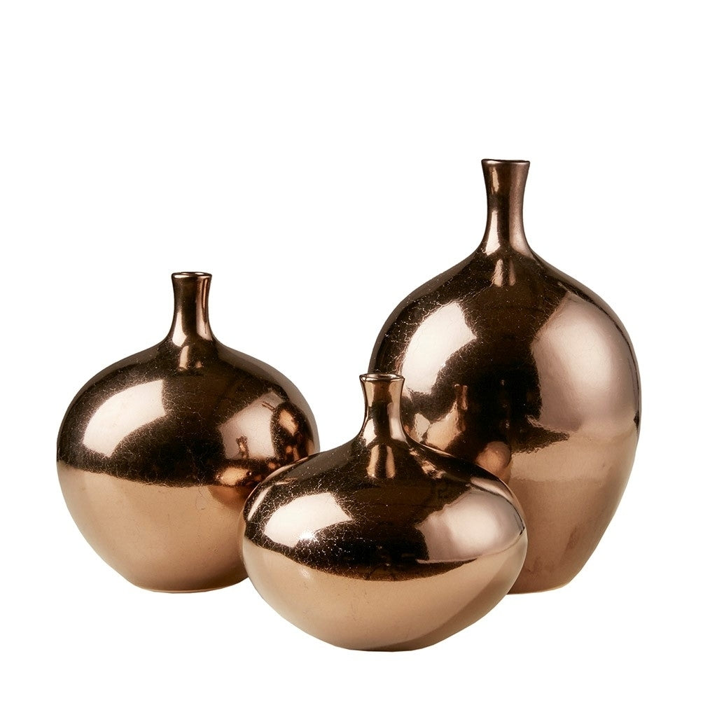 Gracie Mills Kerr 3-Piece Metallic Mirrored Ceramic Vase Set GRACE-7334 Image 3