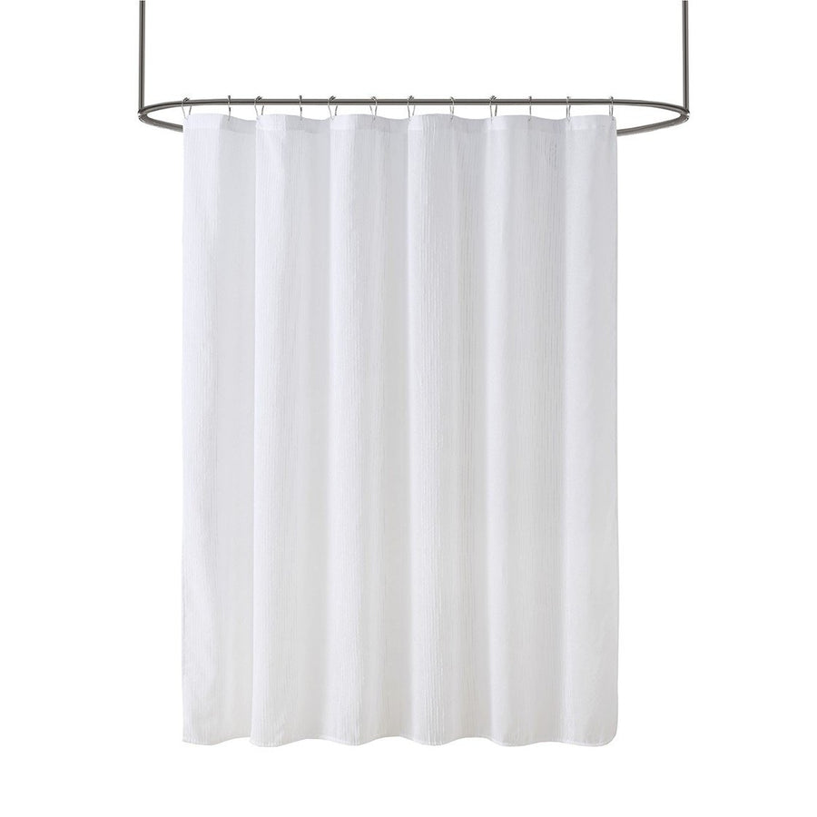 Gracie Mills Myra Solid Striped Sheer Shower Curtain - GRACE-7671 Image 1