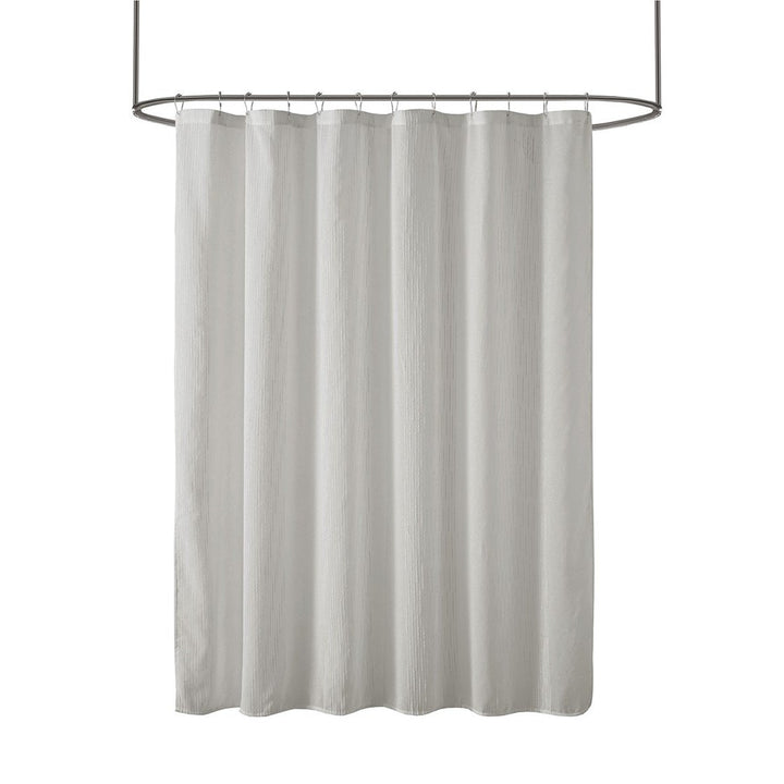 Gracie Mills Myra Solid Striped Sheer Shower Curtain - GRACE-7671 Image 1