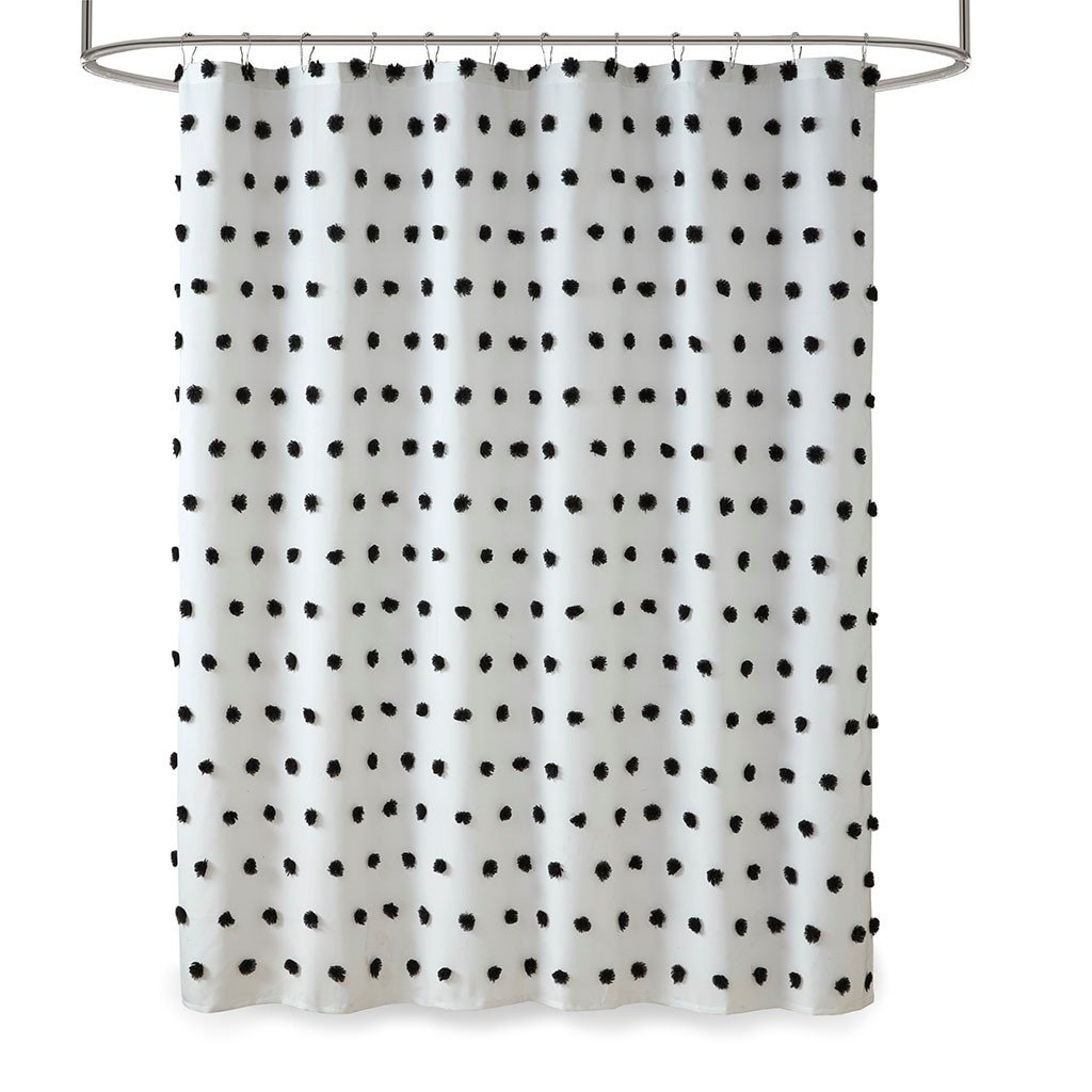 Gracie Mills Albert Polka Dots Casual Shower Curtain with All over pom pom - GRACE-7666 Image 3
