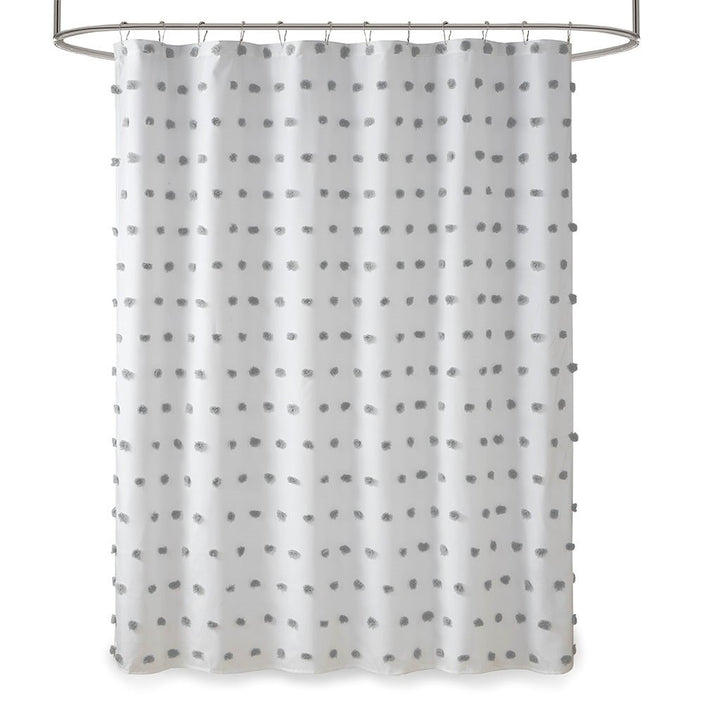Gracie Mills Albert Polka Dots Casual Shower Curtain with All over pom pom - GRACE-7666 Image 1