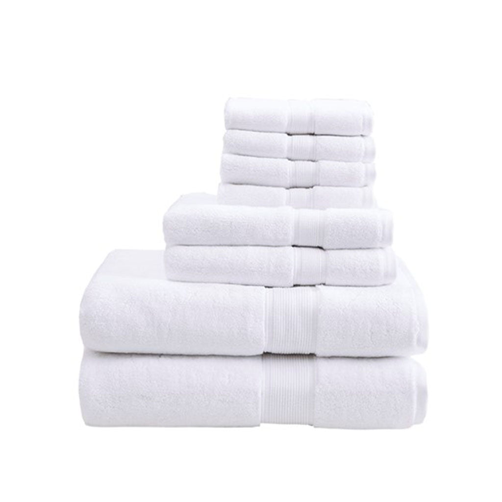 Gracie Mills Eulalia 800 GSM Cotton 8-Piece Towel Set Antimicrobial Gray GRACE-7703 Image 1