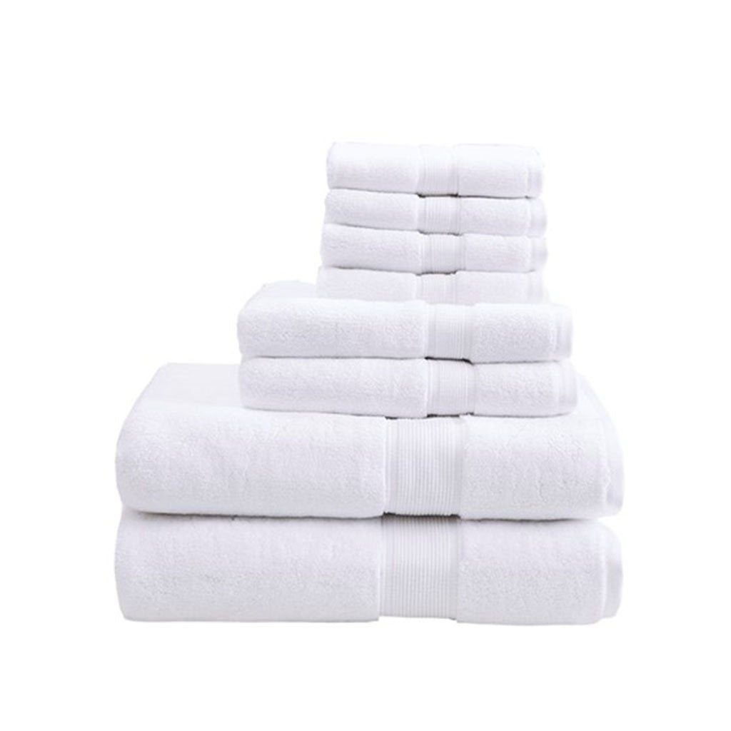 Gracie Mills Eulalia 800 GSM Cotton 8-Piece Towel Set Antimicrobial Gray GRACE-7703 Image 1