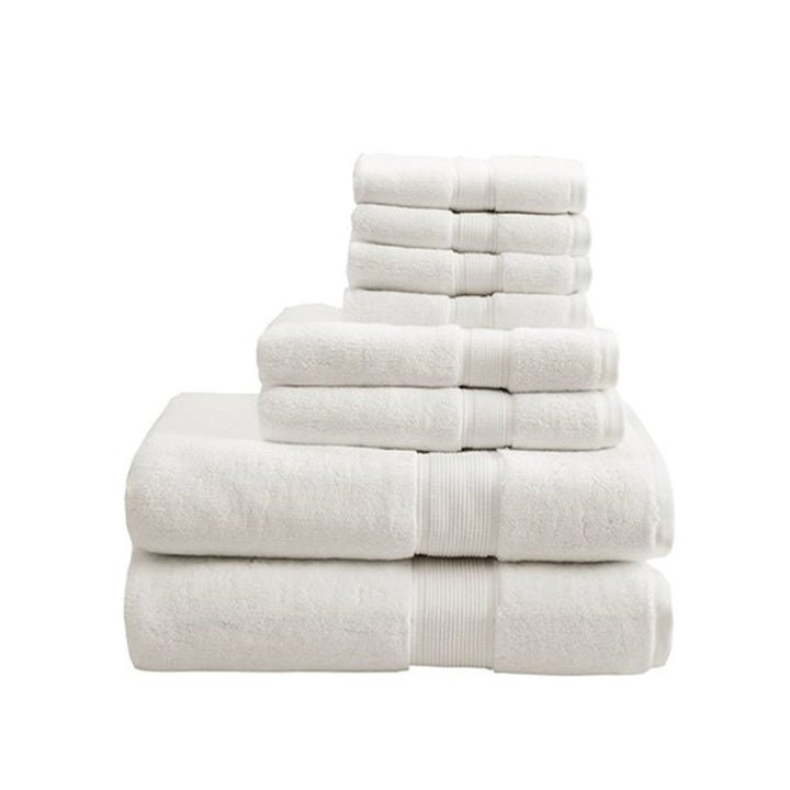 Gracie Mills Eulalia 800 GSM Cotton 8-Piece Towel Set Antimicrobial Gray GRACE-7703 Image 1