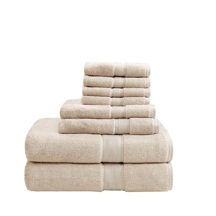 Gracie Mills Eulalia 800 GSM Cotton 8-Piece Towel Set Antimicrobial Gray GRACE-7703 Image 1