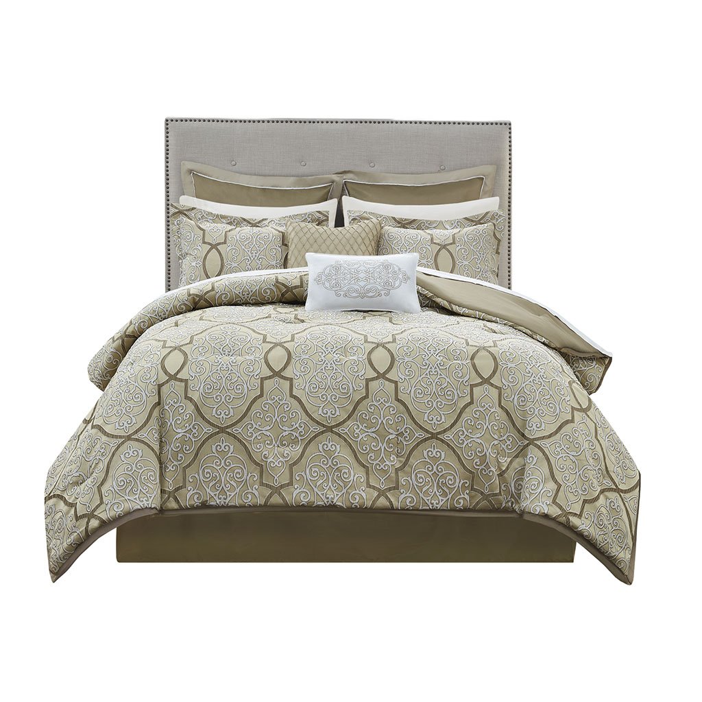 Gracie Mills Tommie 12-Piece Damask Comforter Set with Cotton Bed Sheets - GRACE-8161 Image 4