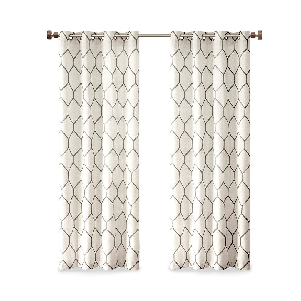 Gracie Mills Mikel Modern Metallic Geo Embroidered Curtain Panel - GRACE-8391 Image 3