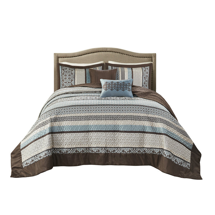 Gracie Mills Irmgard 5-Piece Reversible Jacquard Bedspread Set - GRACE-8387 Image 5