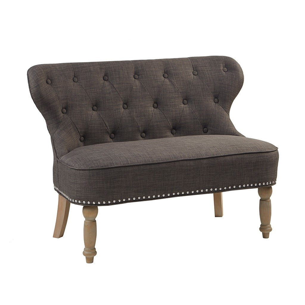 Gracie Mills Korbin Button-Tufted Settee with Pewter Nailhead Trim - GRACE-8577 Image 1