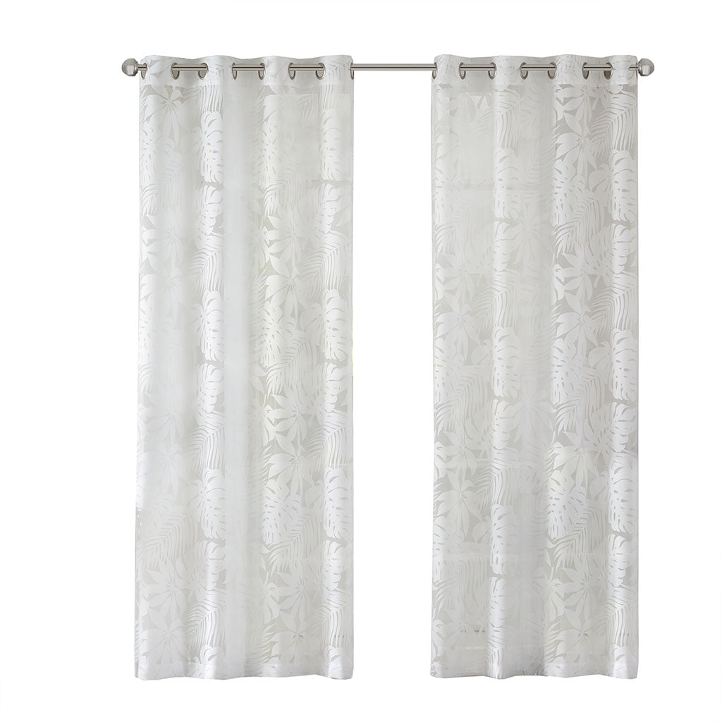 Gracie Mills Zephyr Costal Lightweight Burnout Sheer Window Curtain - GRACE-8582 Image 1